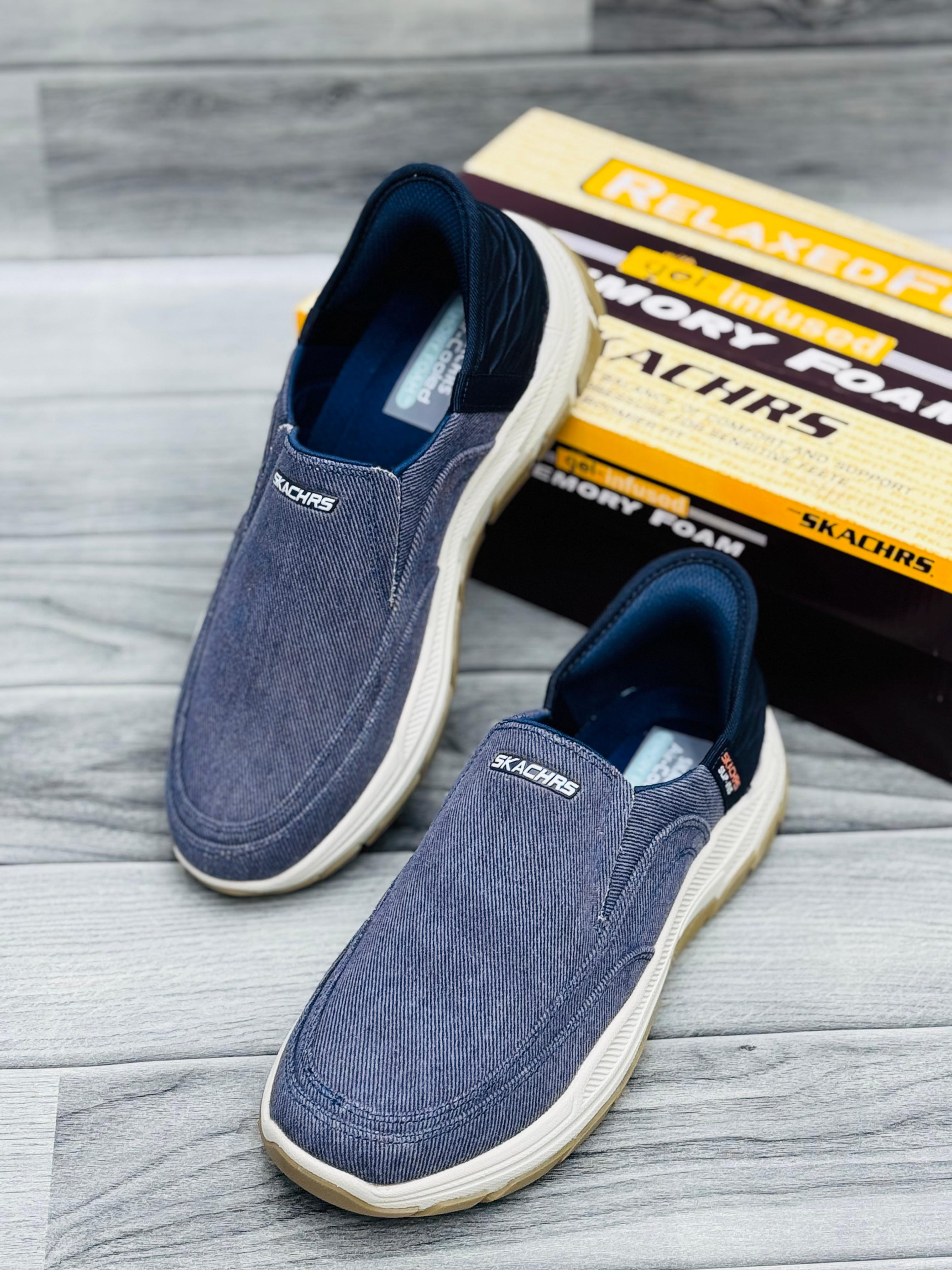 Skeachrs Men's Casual Slip-On Loafers – Denim Blue