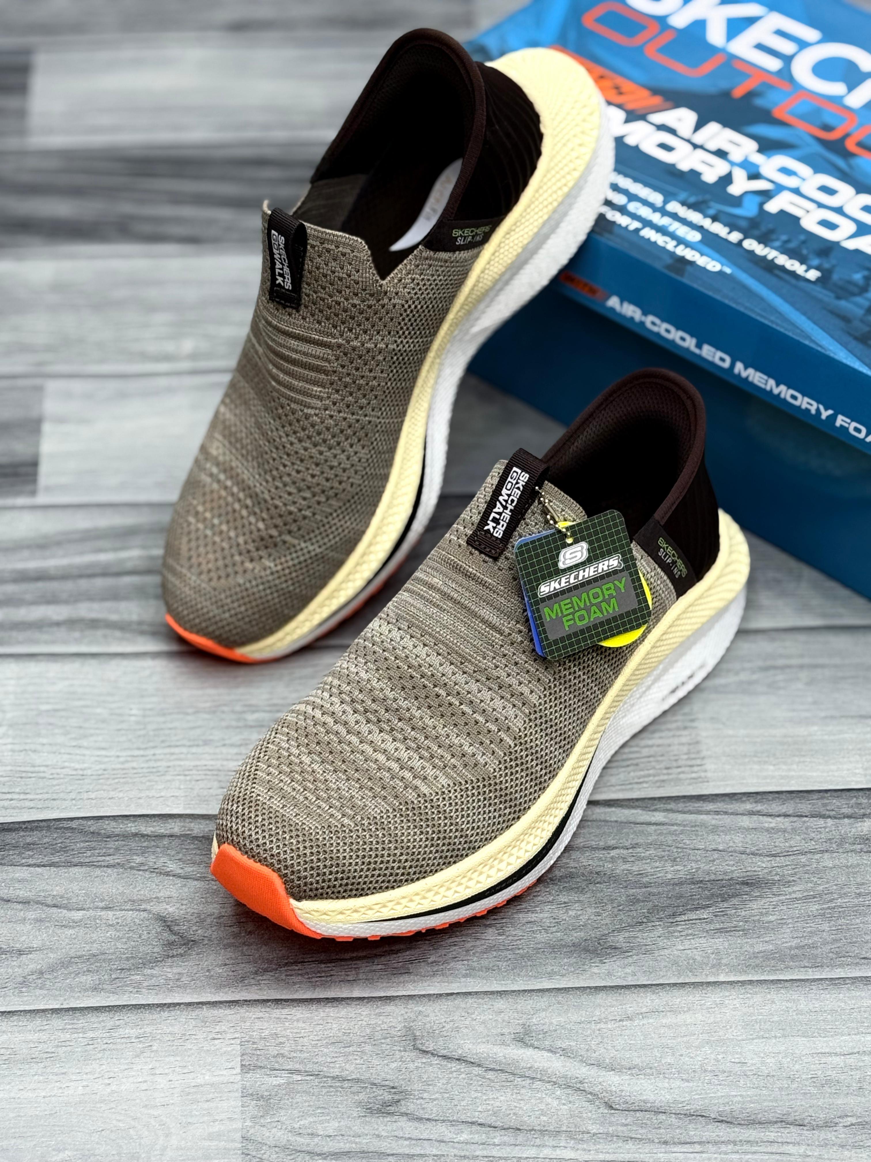 Skechers Outdoor Air-Cooled Memory Foam Slip-On Shoes – Gray