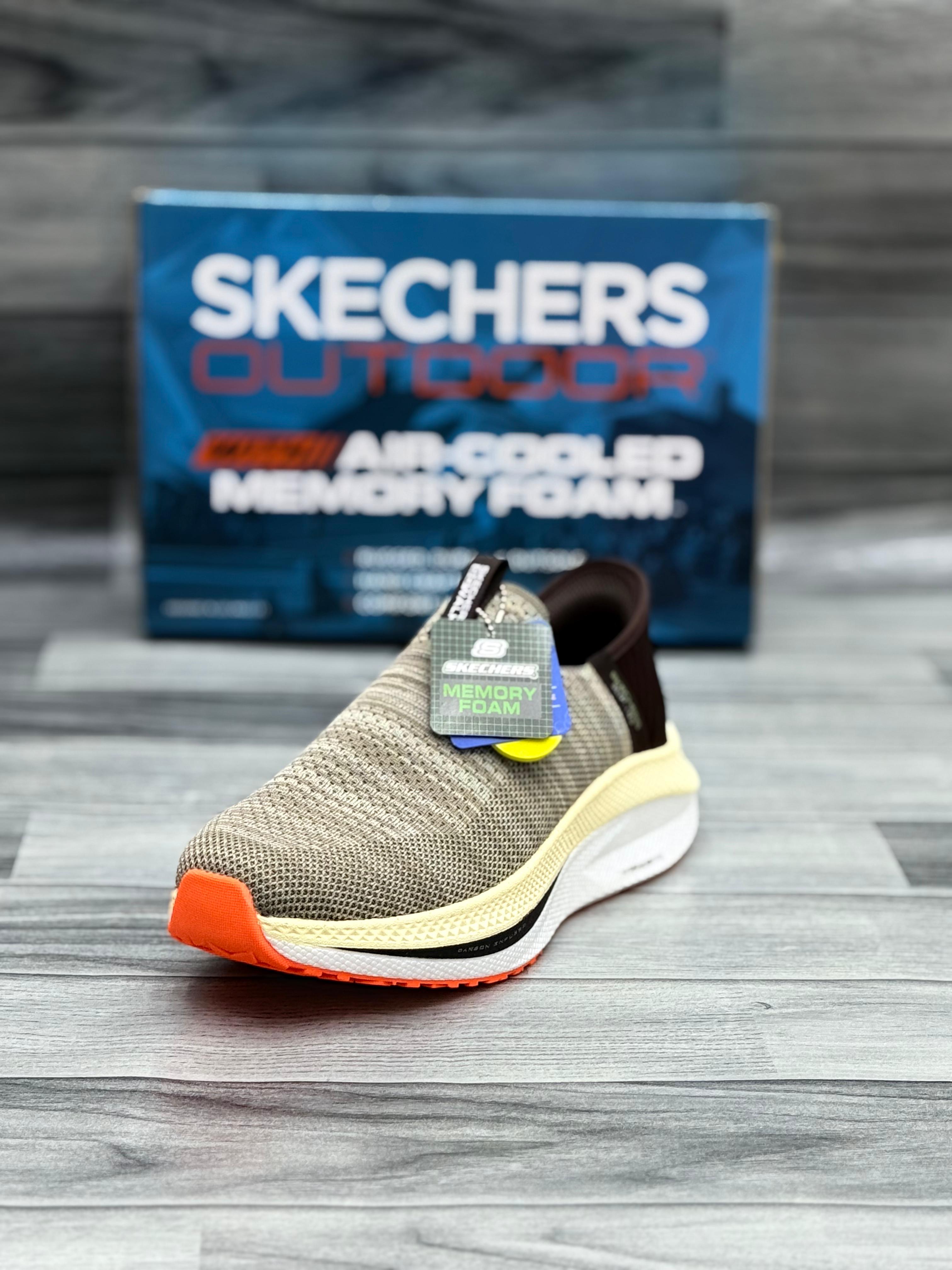 Skechers Outdoor Air-Cooled Memory Foam Slip-On Shoes – Gray