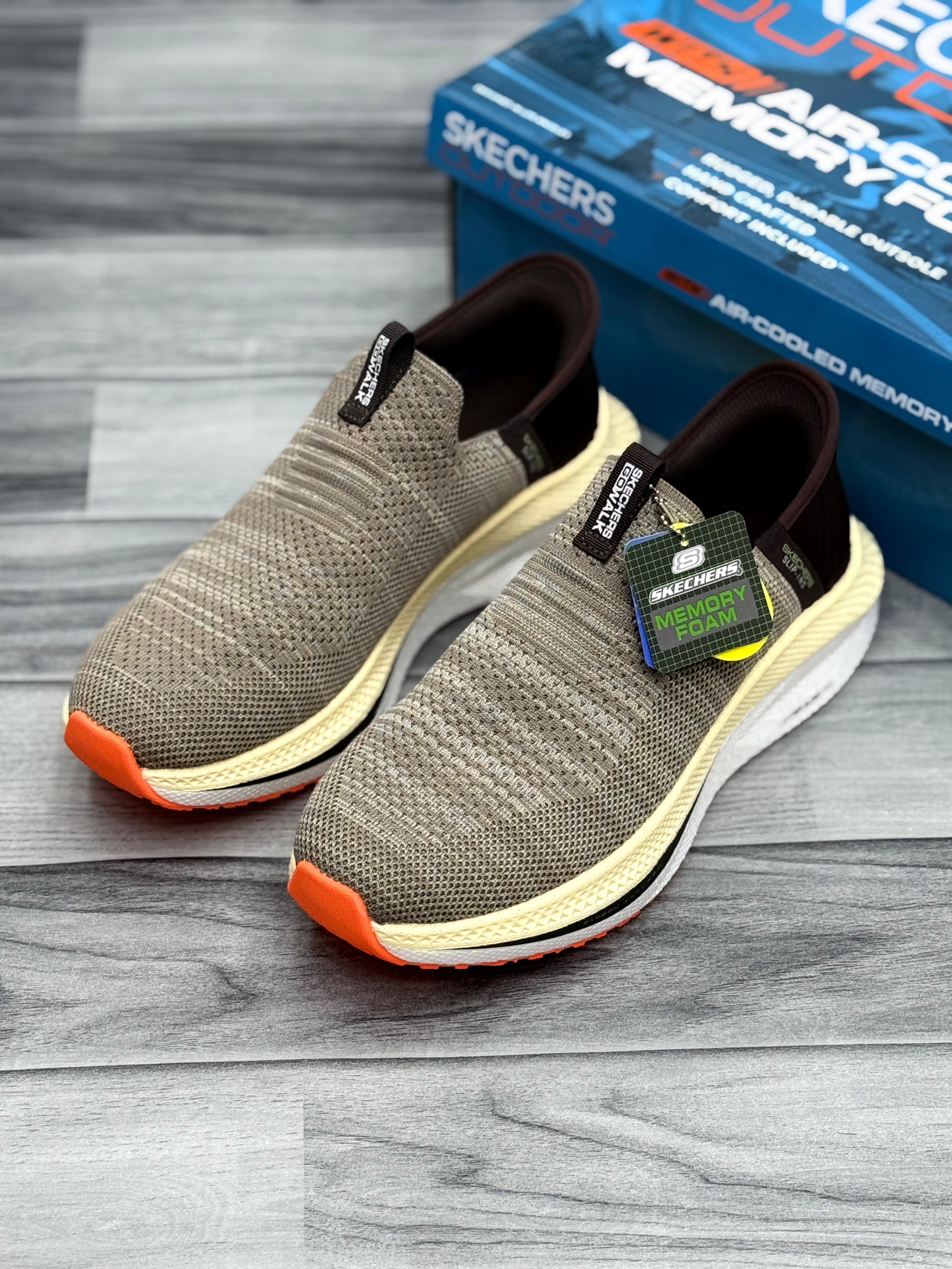 Skechers Outdoor Air-Cooled Memory Foam Slip-On Shoes – Gray