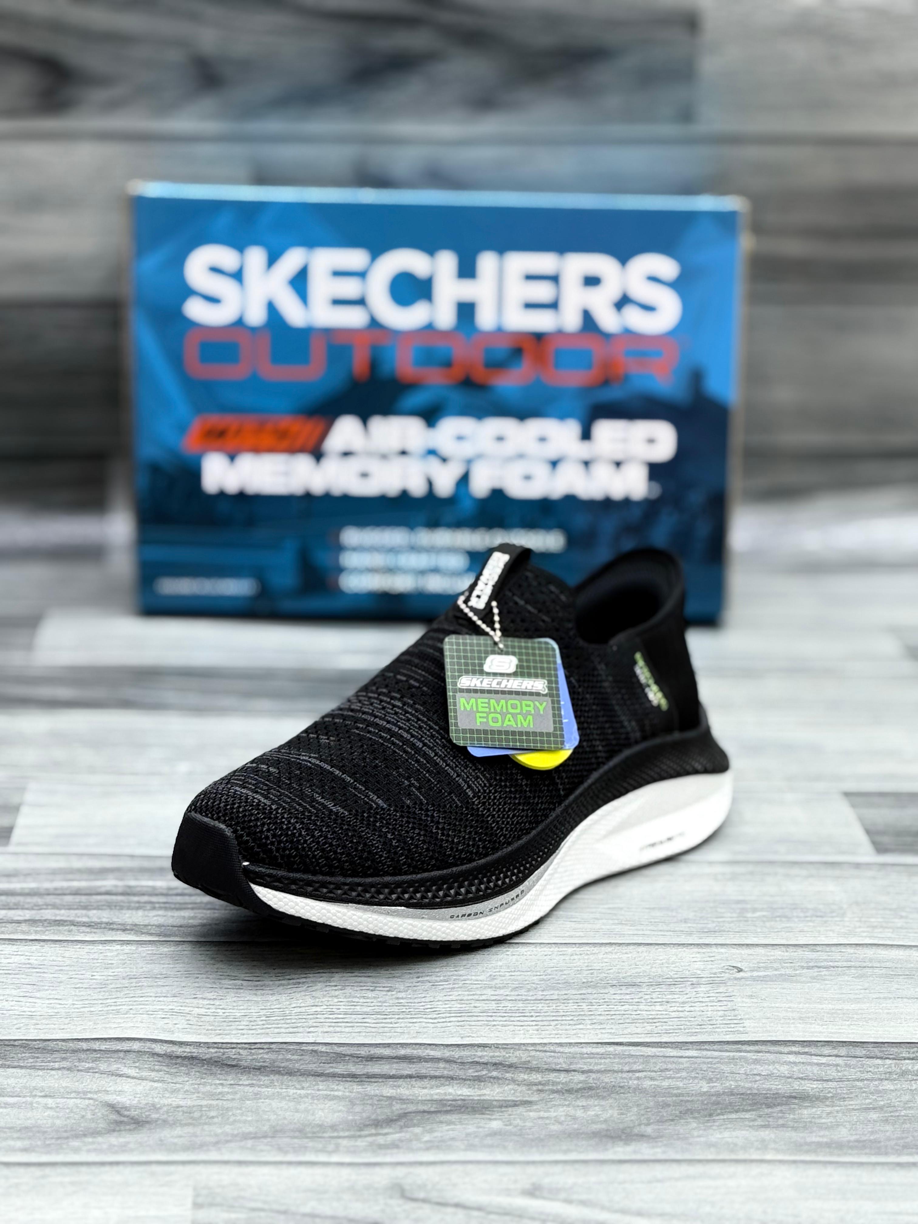 Skechers Outdoor Air-Cooled Memory Foam Slip-On Shoes – Gray