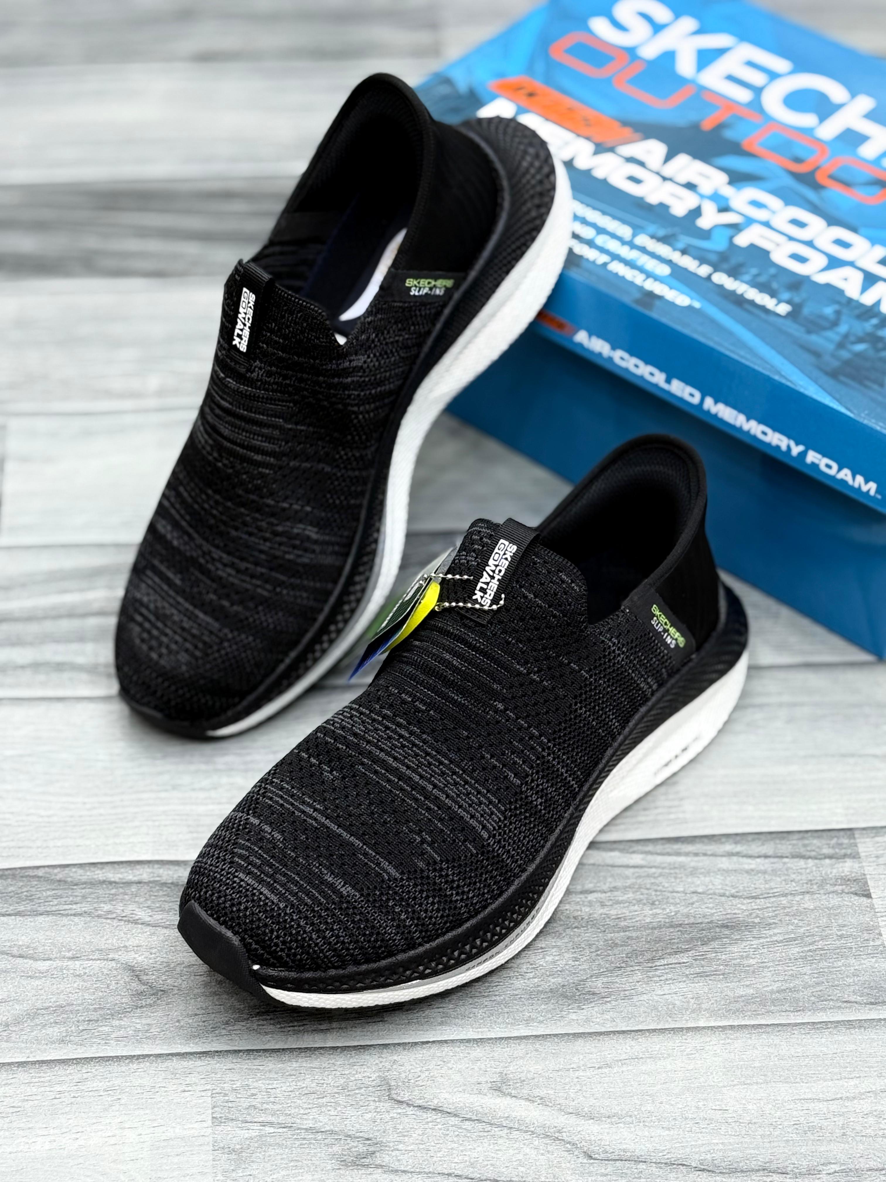 Skechers Outdoor Air-Cooled Memory Foam Slip-On Shoes – Gray