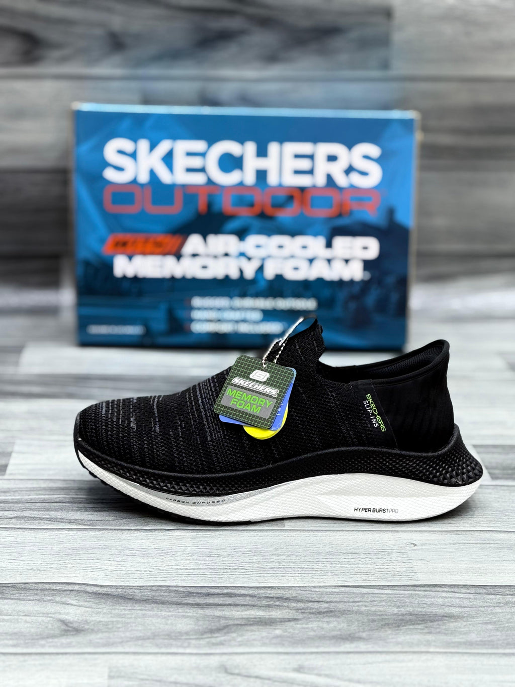 Skechers Outdoor Air-Cooled Memory Foam Slip-On Shoes – Gray