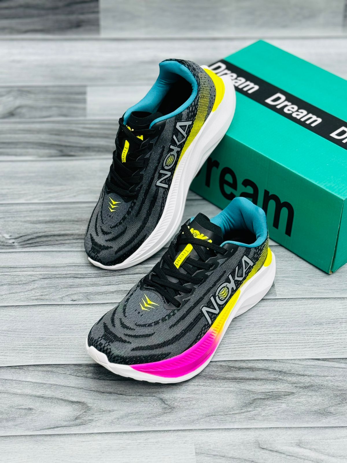 NOKA Performance Running Shoes – Black Neon Edition