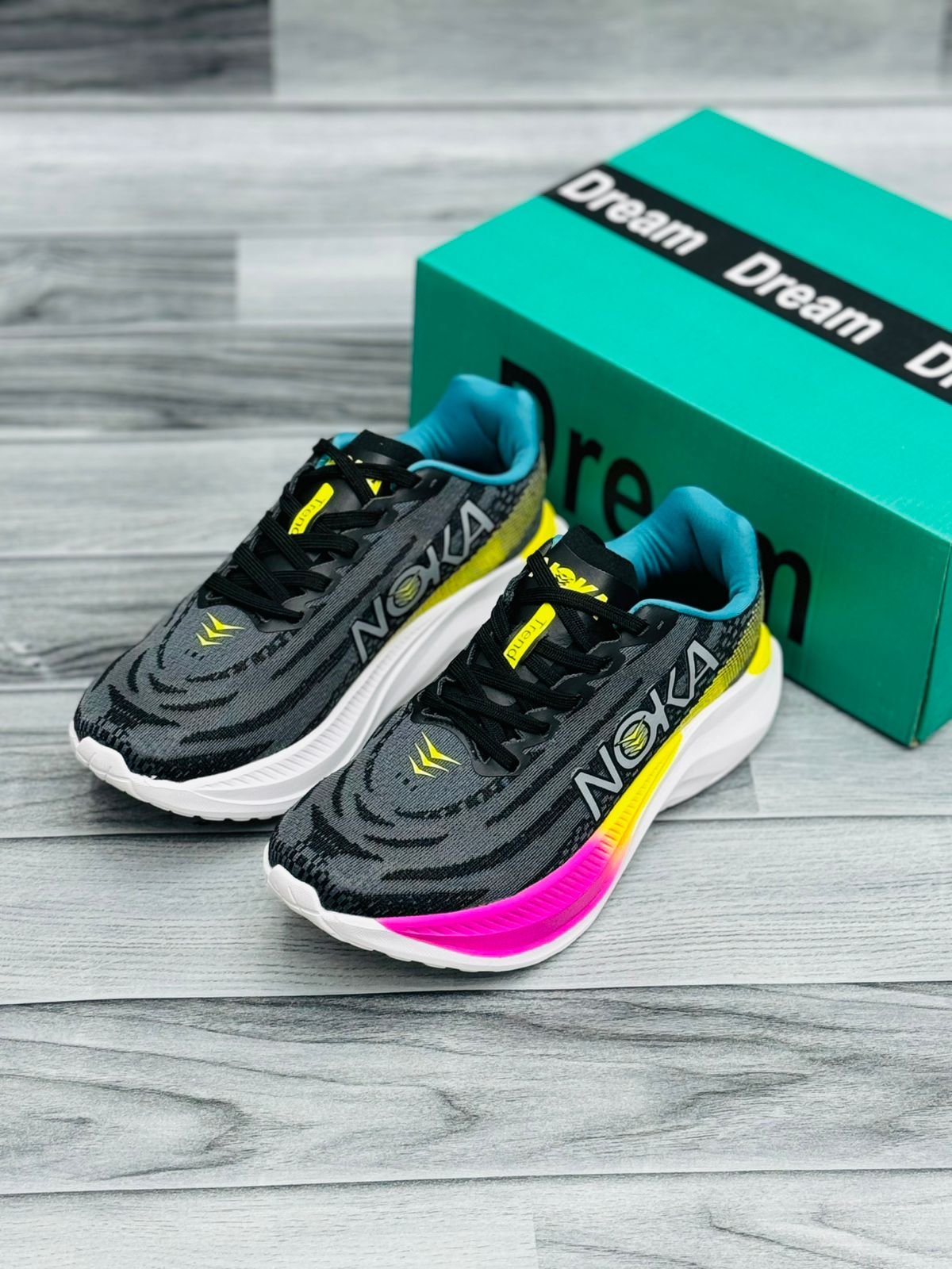 NOKA Performance Running Shoes – Black Neon Edition