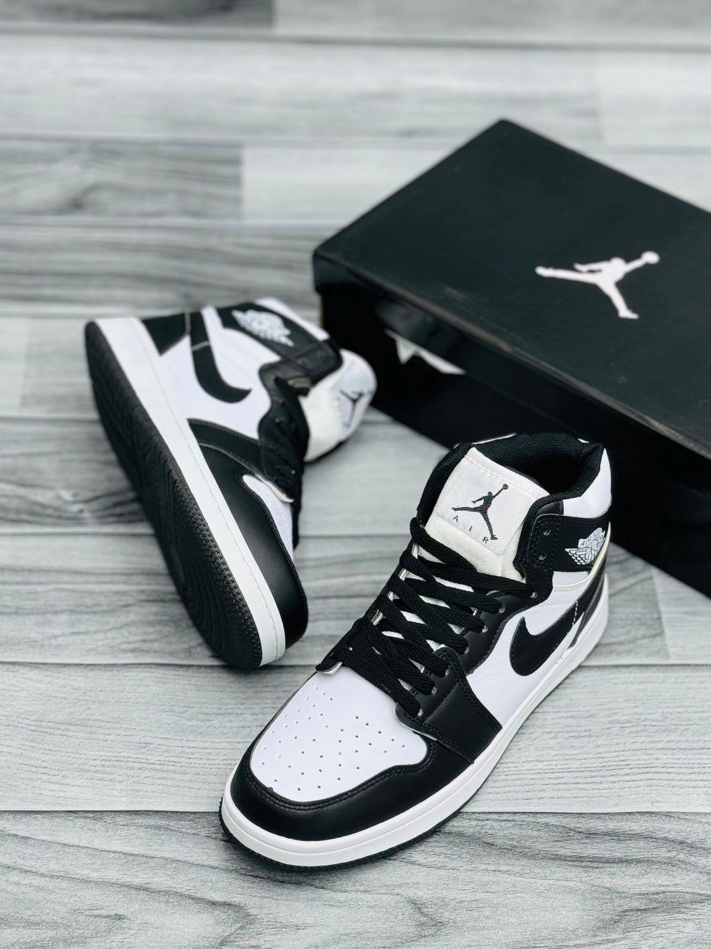 Panda Black & White Air High-Top Sneakers – Timeless Streetwear