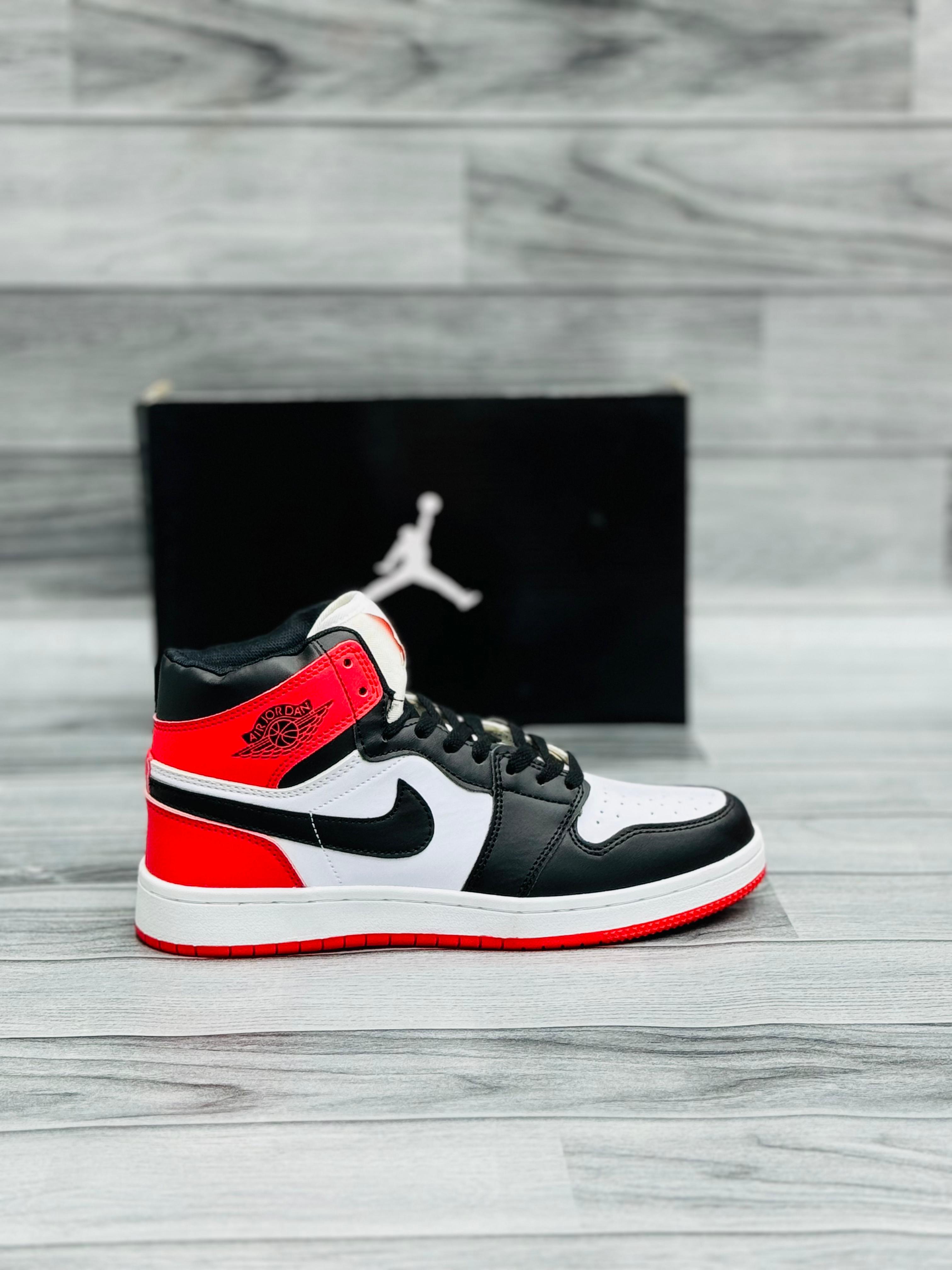 Black, White & Red High-Top Sneakers – Bold Streetwear Icon