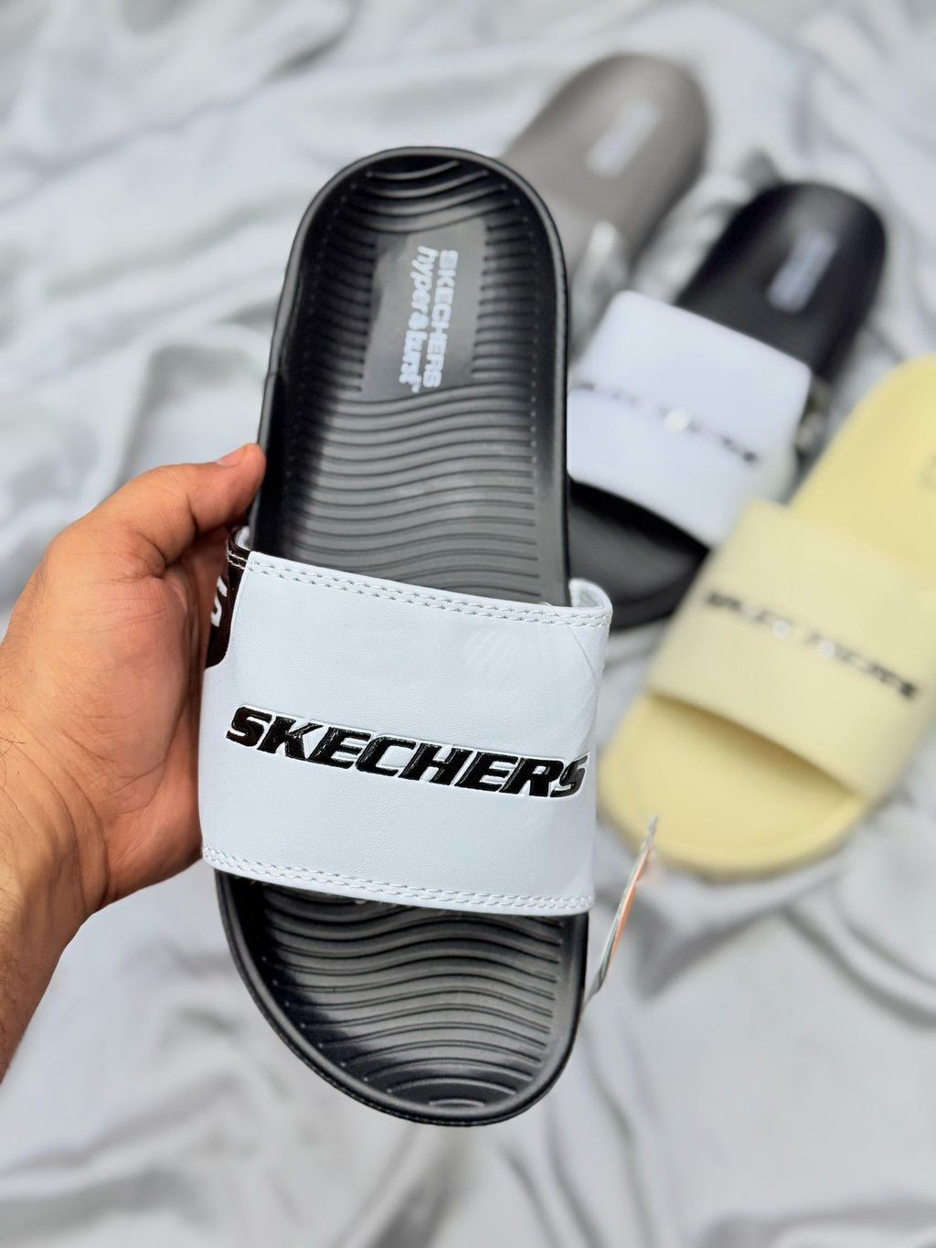 Skechers Premium Slides – Black & White