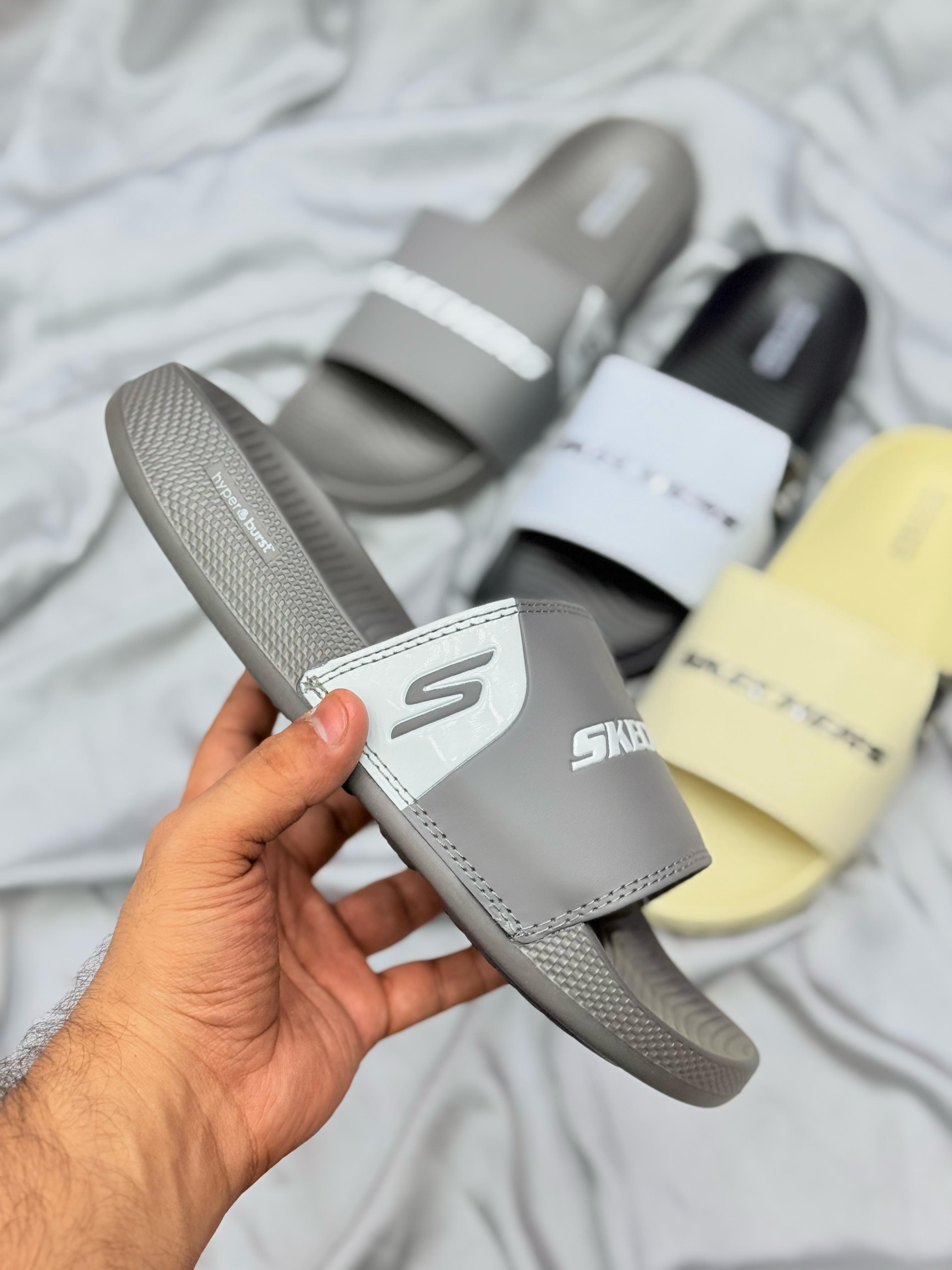 Skechers Premium Slides – Gray Vibe