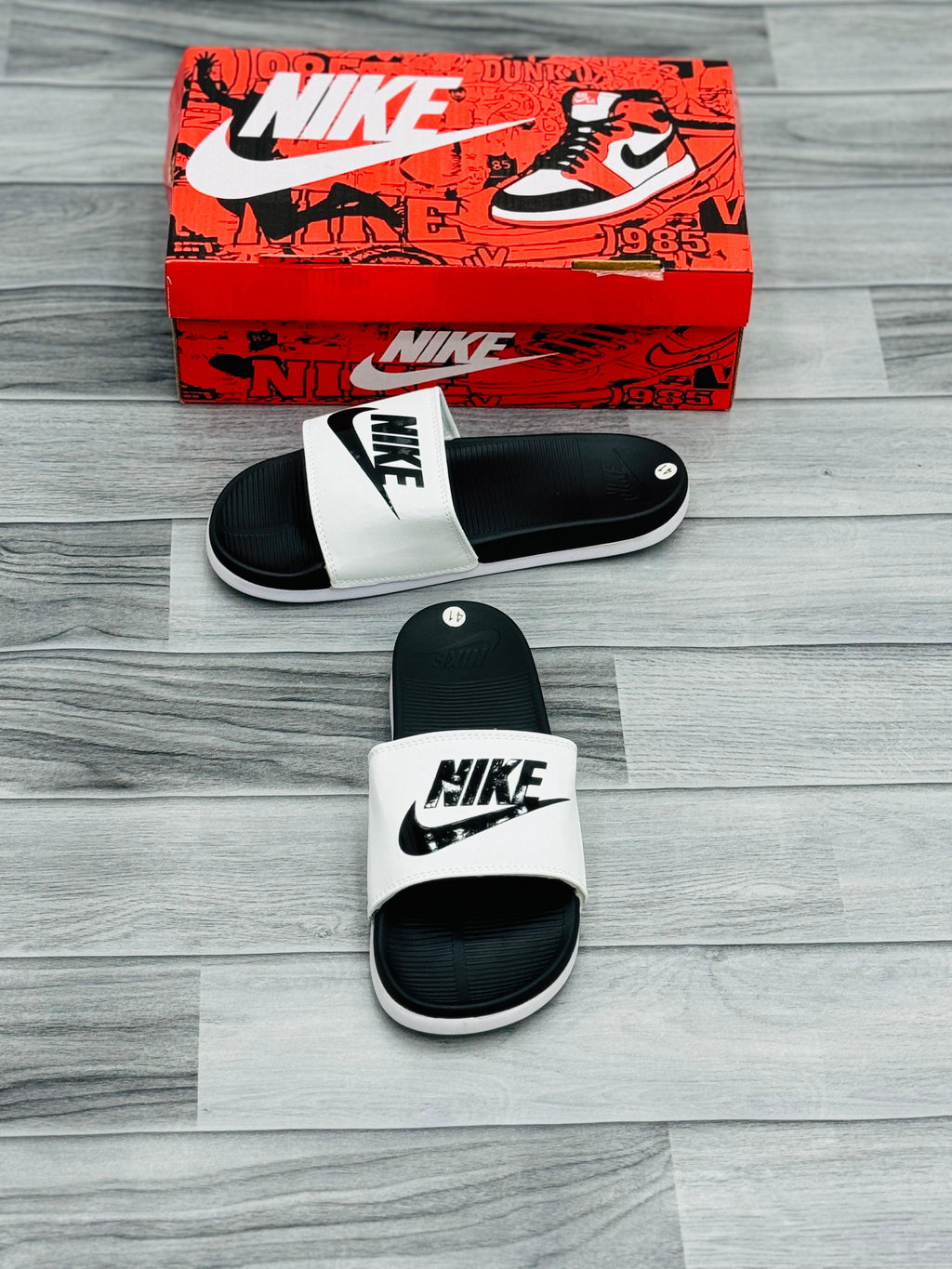 Nike Benassi Just Do It Slides – Black & White