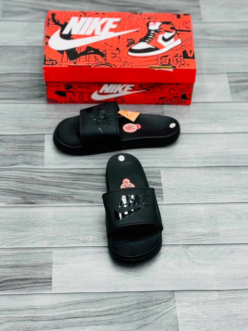 Nike Benassi Just Do It Slides – Black & White