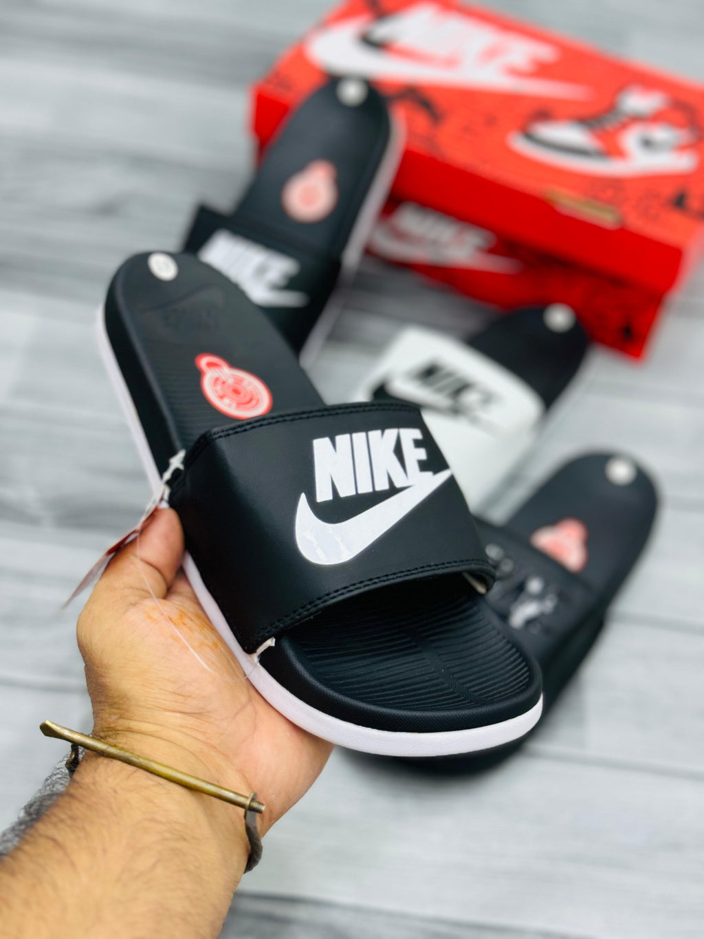Nike Benassi Just Do It Slides – Black & White