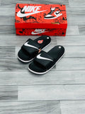 Nike Benassi Swoosh Slides – Black & White