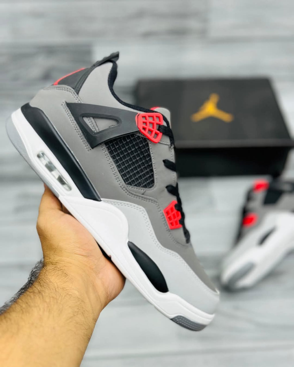 Air Jordan 4 Retro Grey Red