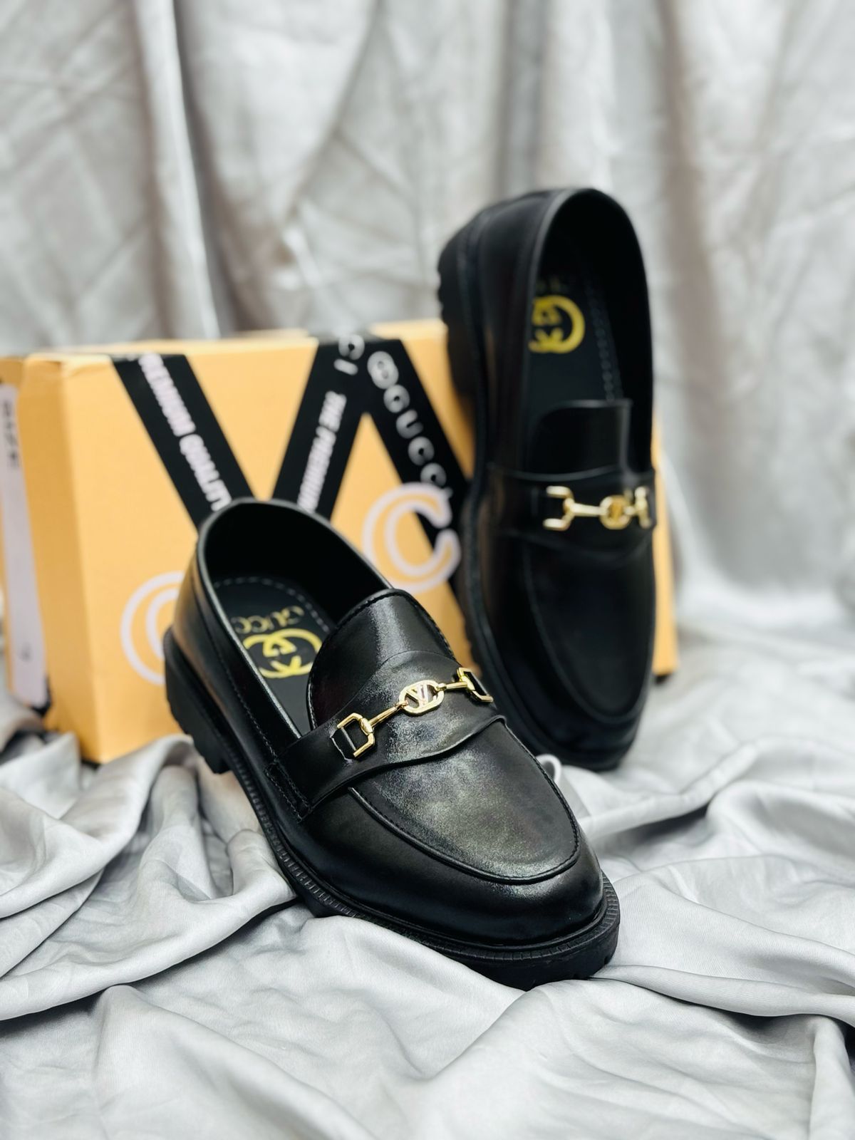 Men's Luxury Suede Loafers with Gold Buckle