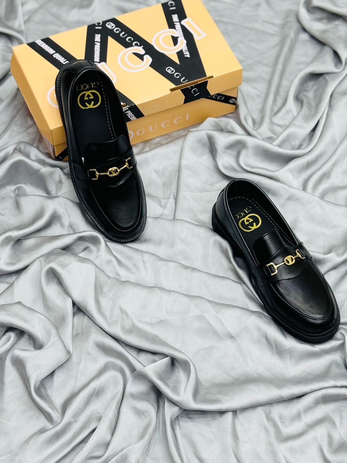 Men's Luxury Suede Loafers with Gold Buckle
