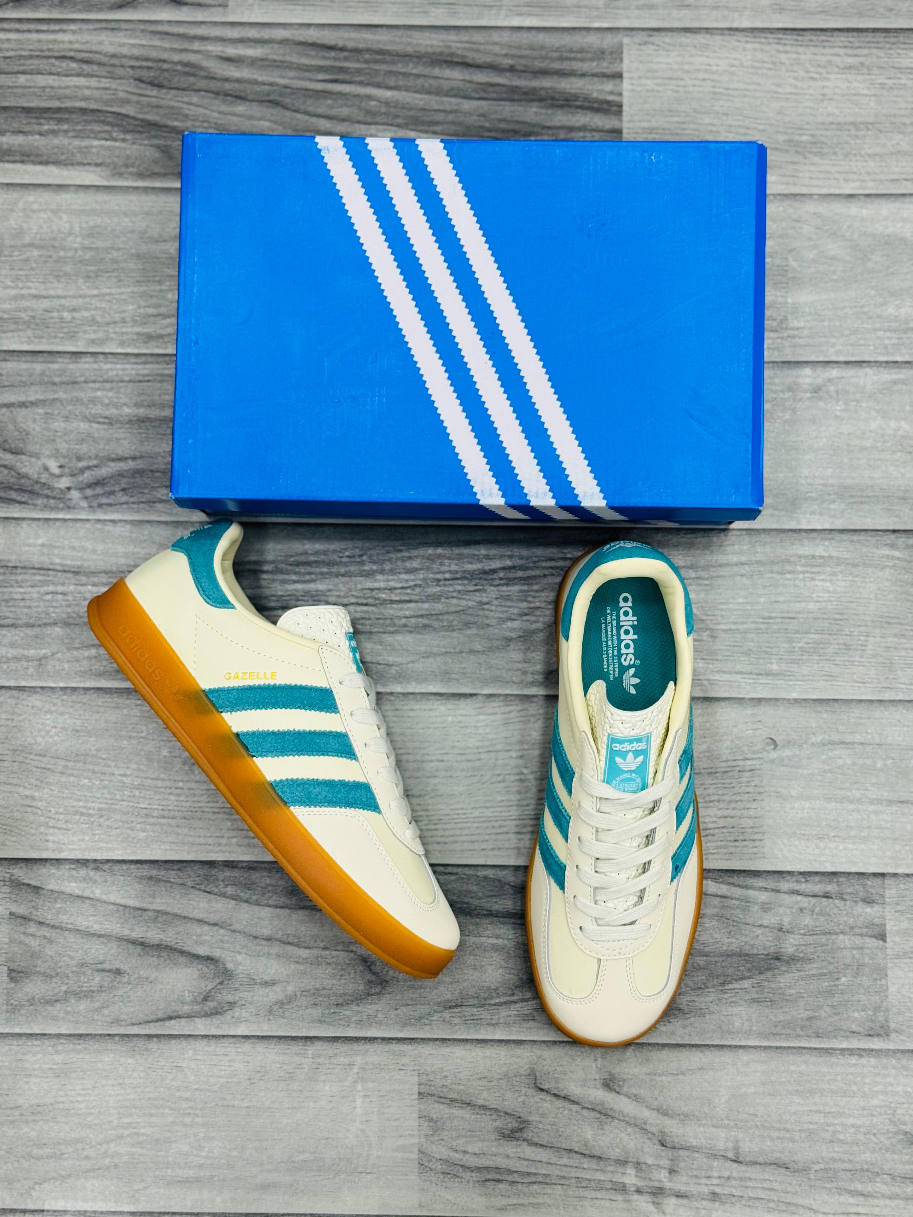 Adidas Gazelle Vintage White Aqua – Classic Retro Sneakers