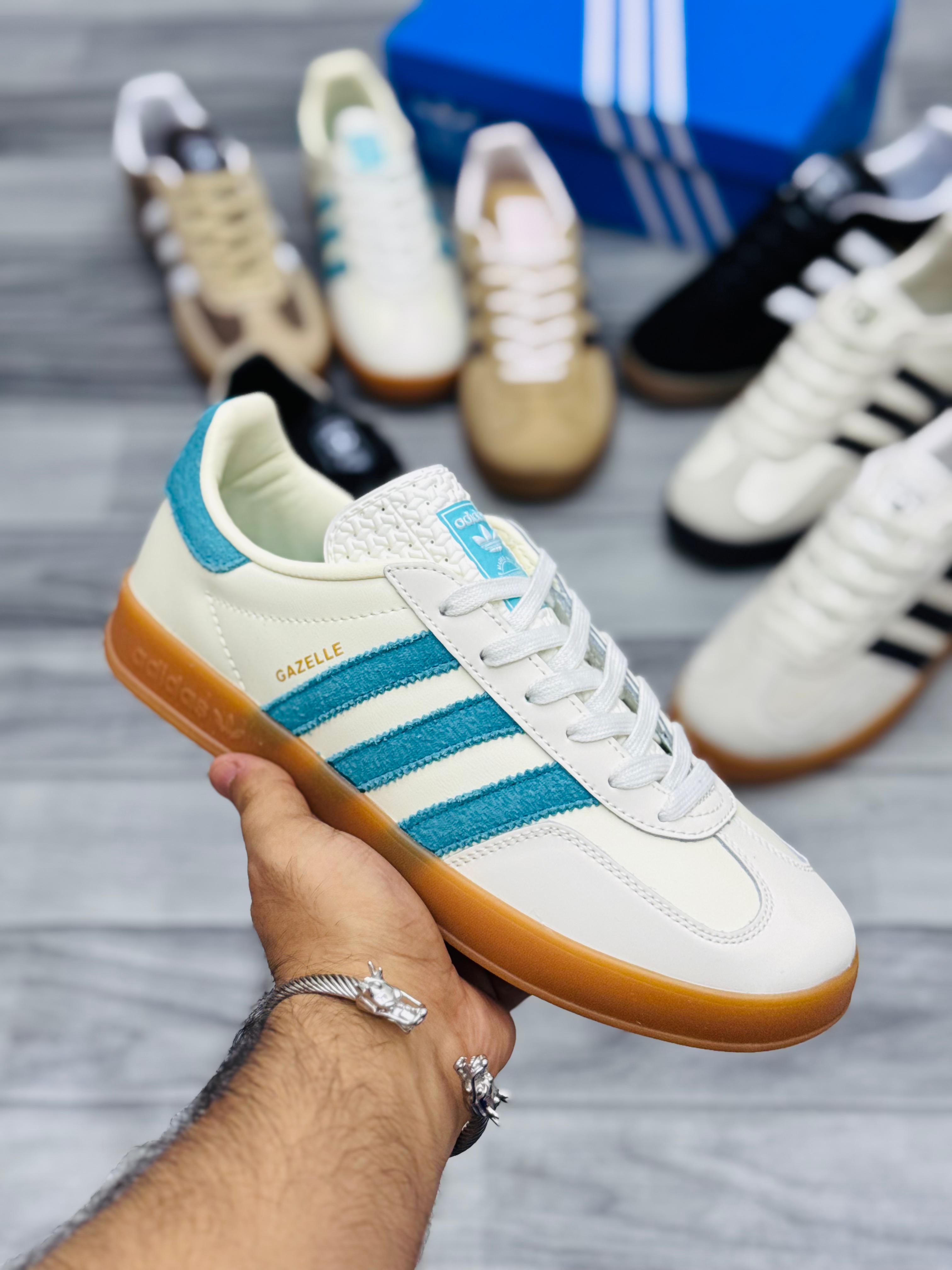 Adidas Gazelle Vintage White Aqua – Classic Retro Sneakers