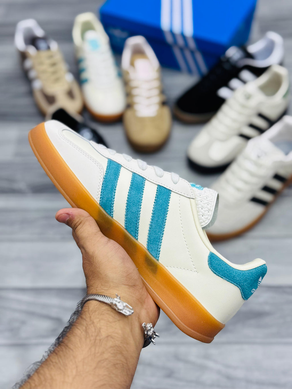 Adidas Gazelle Vintage White Aqua – Classic Retro Sneakers