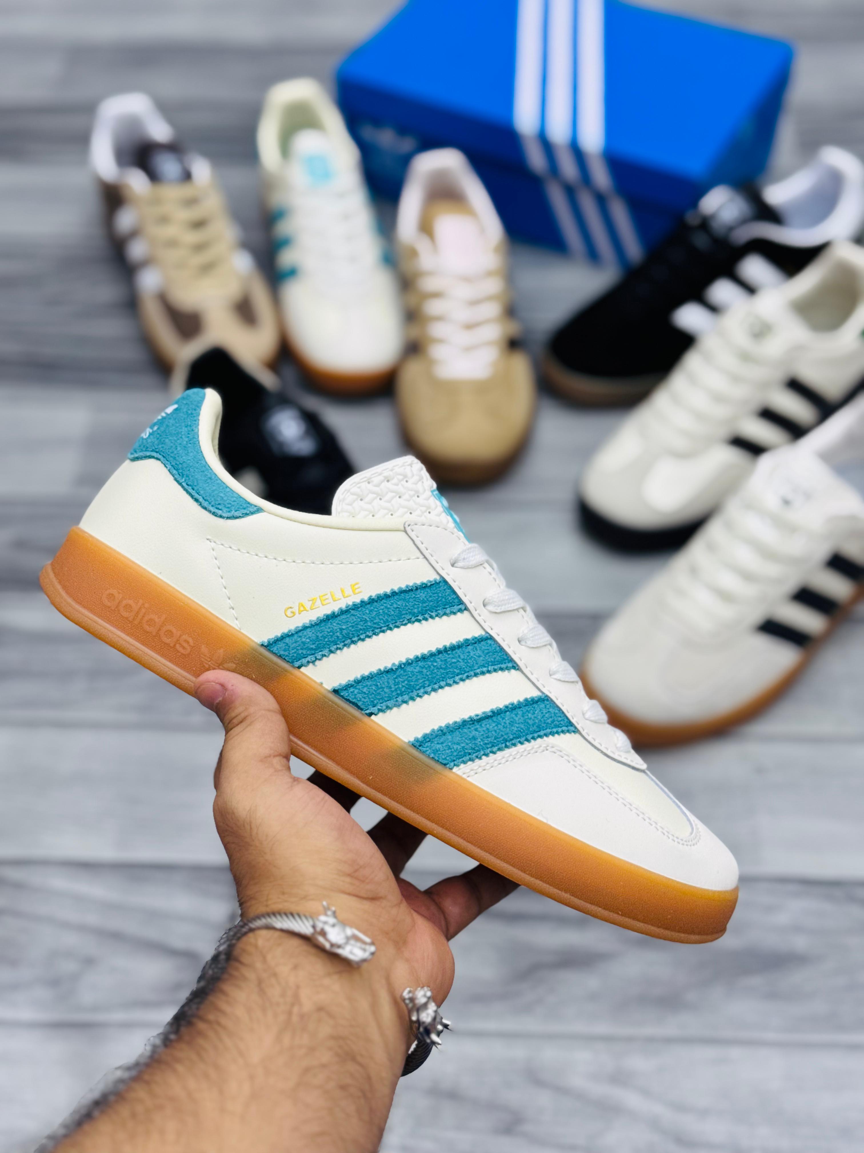 Adidas Gazelle Vintage White Aqua – Classic Retro Sneakers