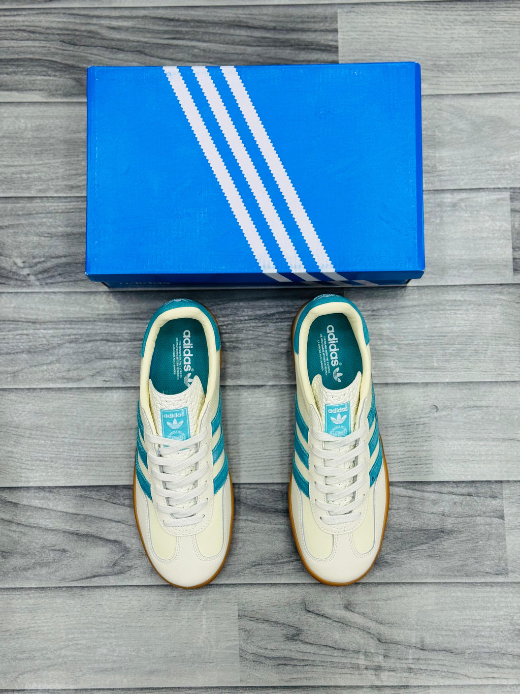 Adidas Gazelle Vintage White Aqua – Classic Retro Sneakers
