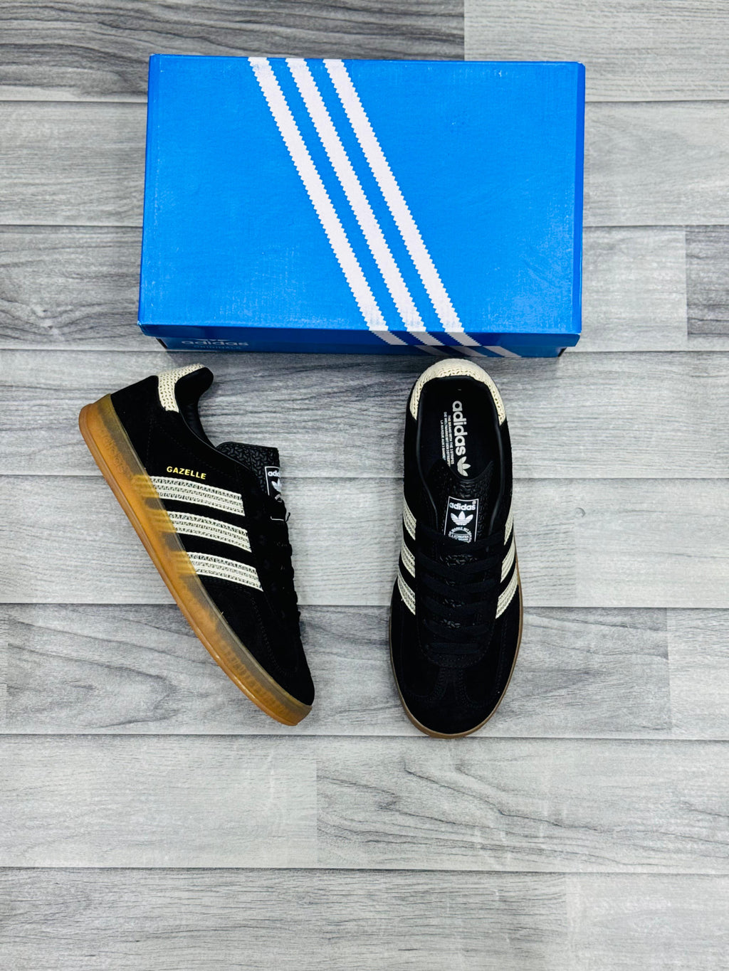 Adidas Gazelle Black & white with a textured pattern Sneakers