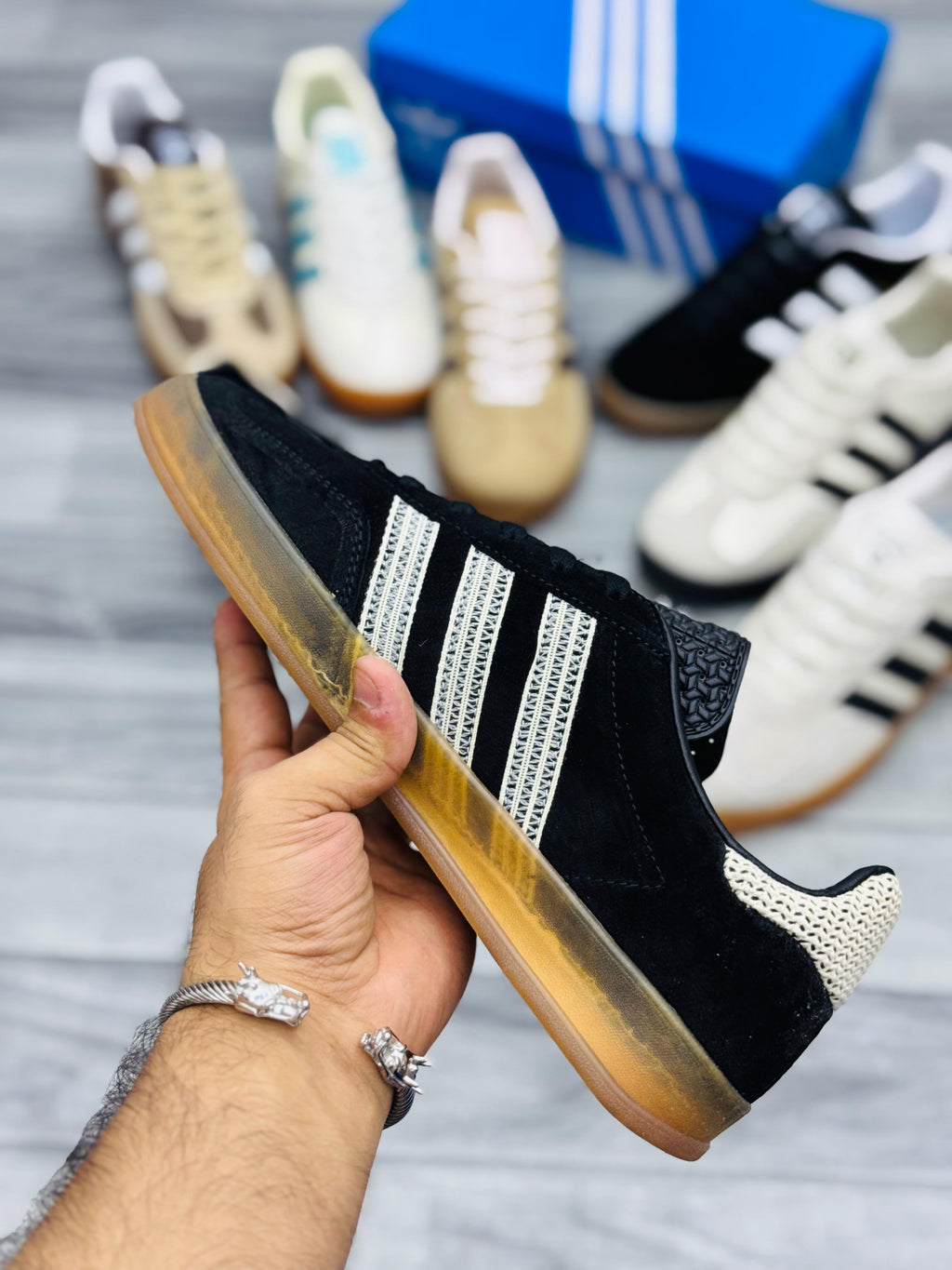 Adidas Gazelle Black & white with a textured pattern Sneakers