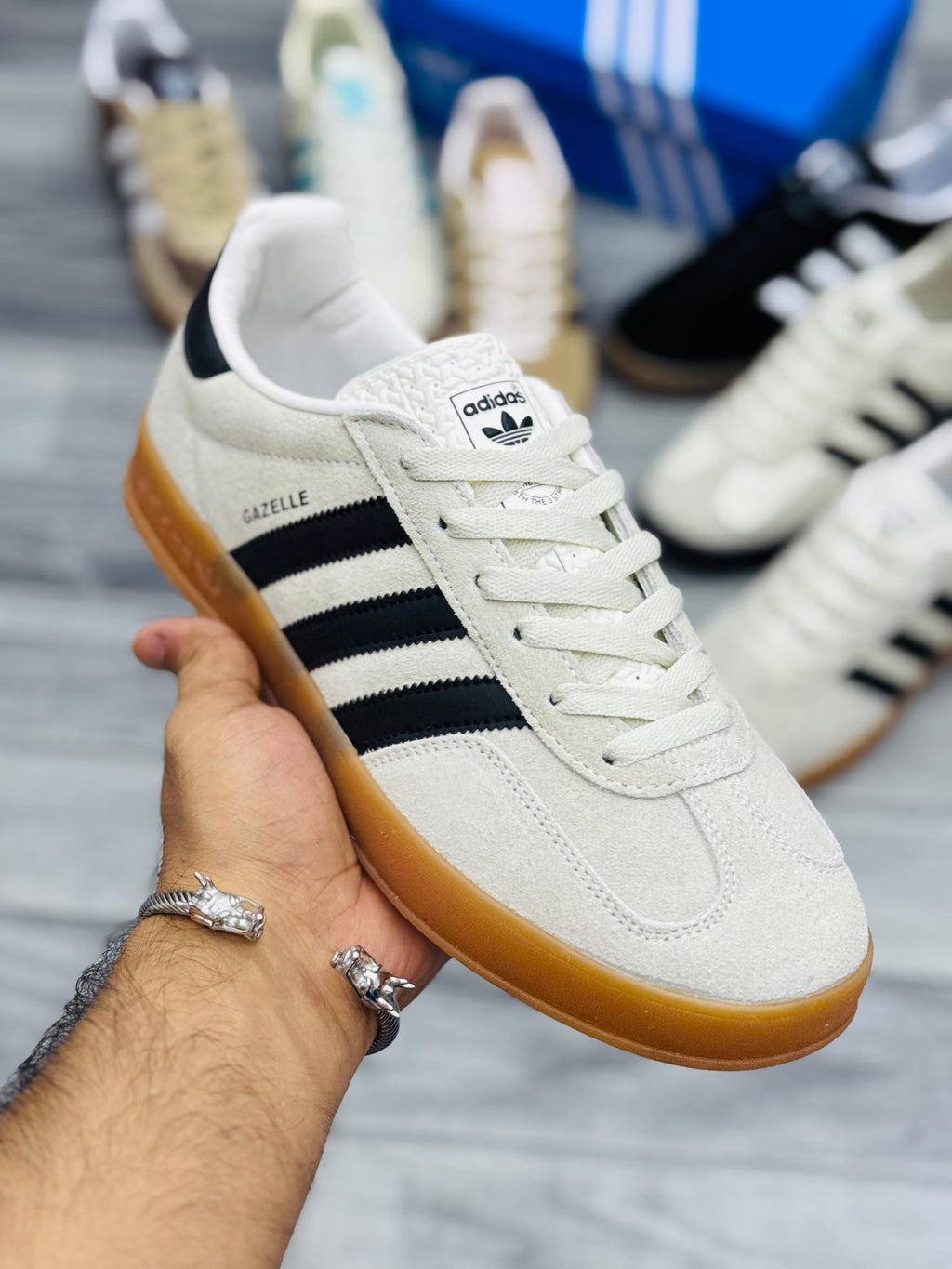 Adidas Gazelle Off White Sneakers – Classic Gum Sole
