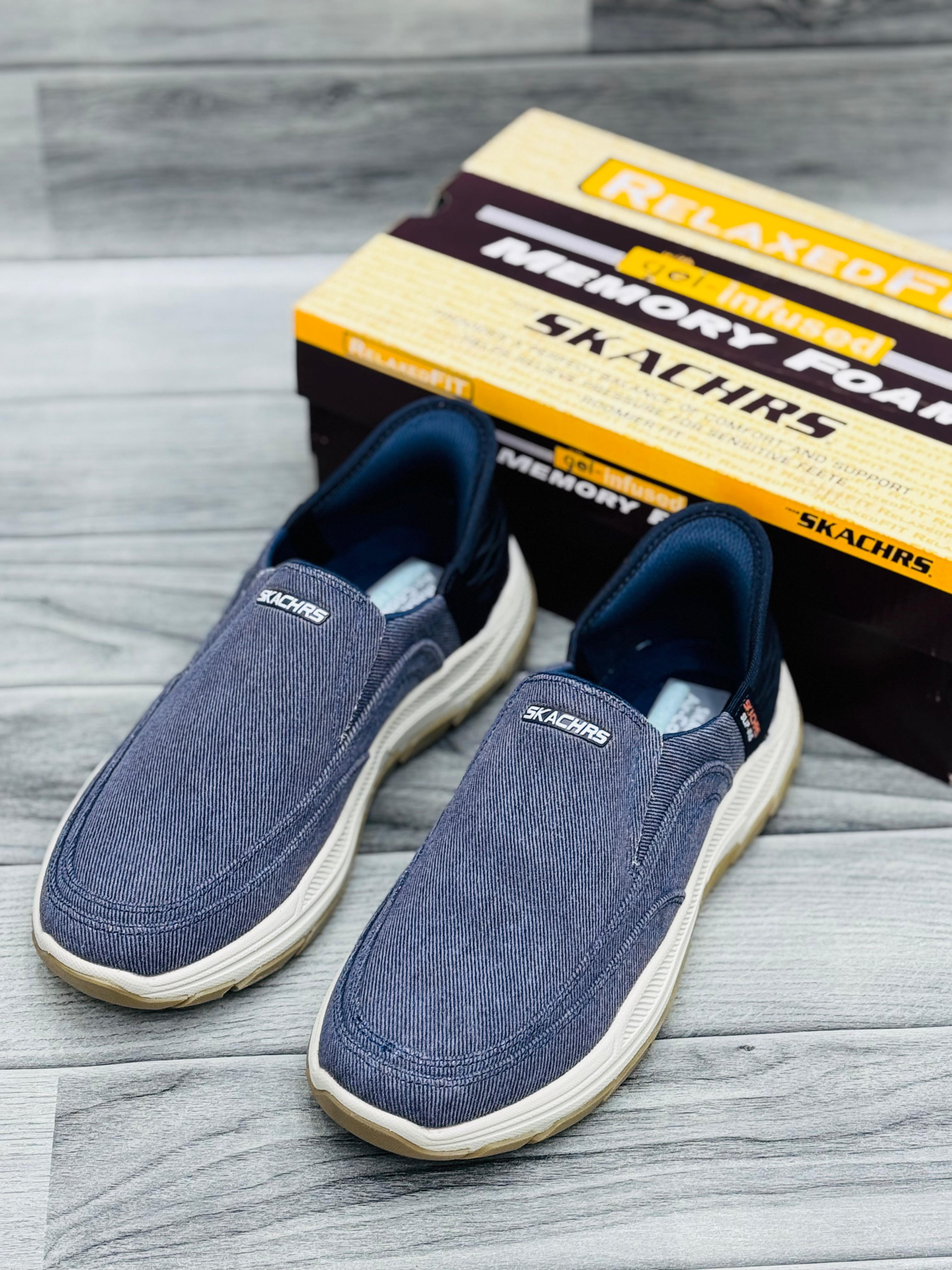 Skeachrs Men's Casual Slip-On Loafers – Denim Blue