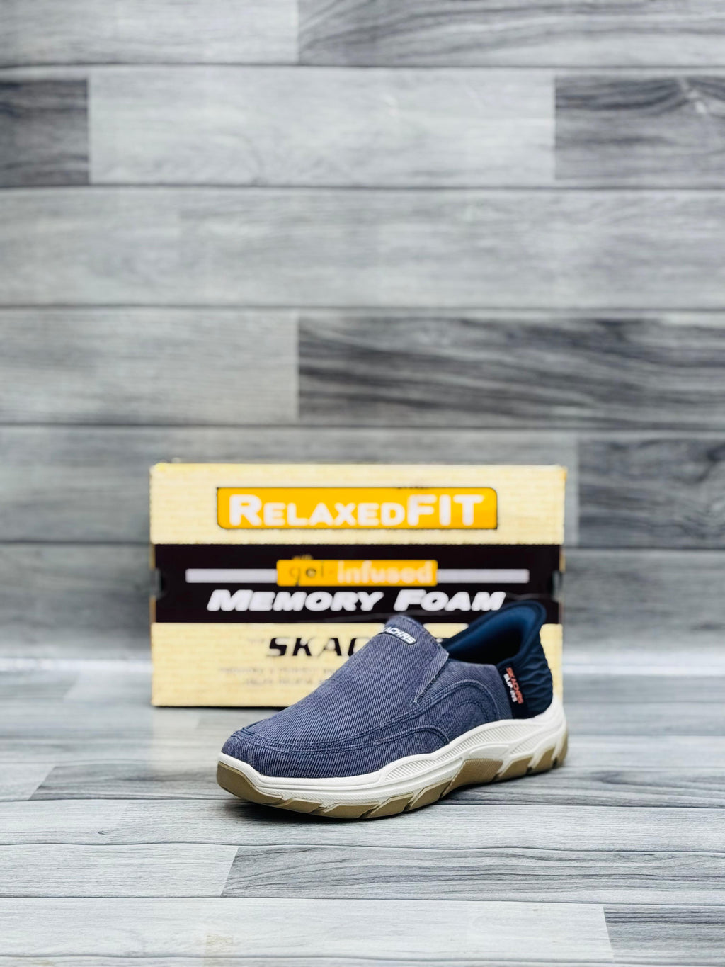 Skeachrs Men's Casual Slip-On Loafers – Denim Blue