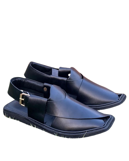 Salar Premium Black Peshawari Chappal – The Ultimate Blend of Tradition & Class⚫